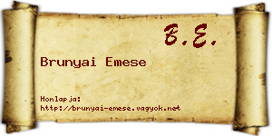 Brunyai Emese névjegykártya
